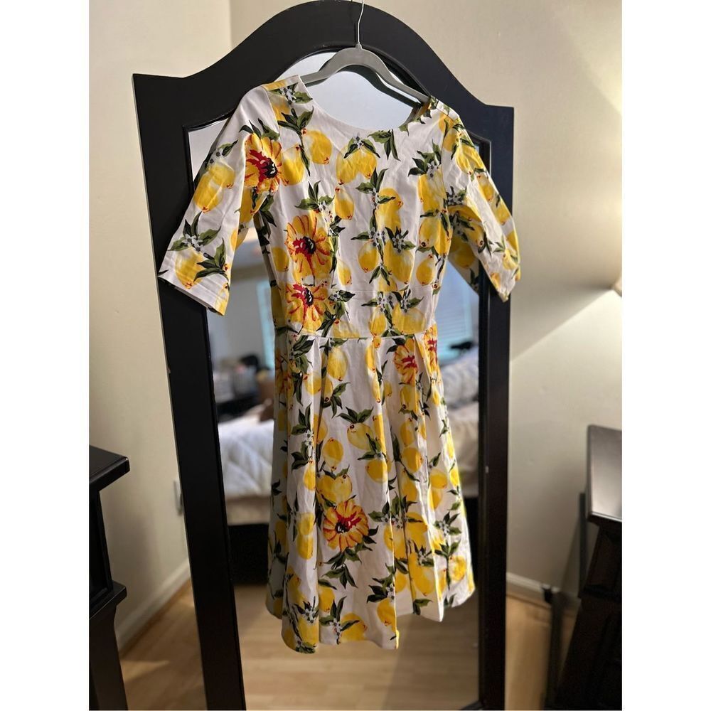 NEW MIDI Lemon 1950 Vintage Retro Dress Party Swing S